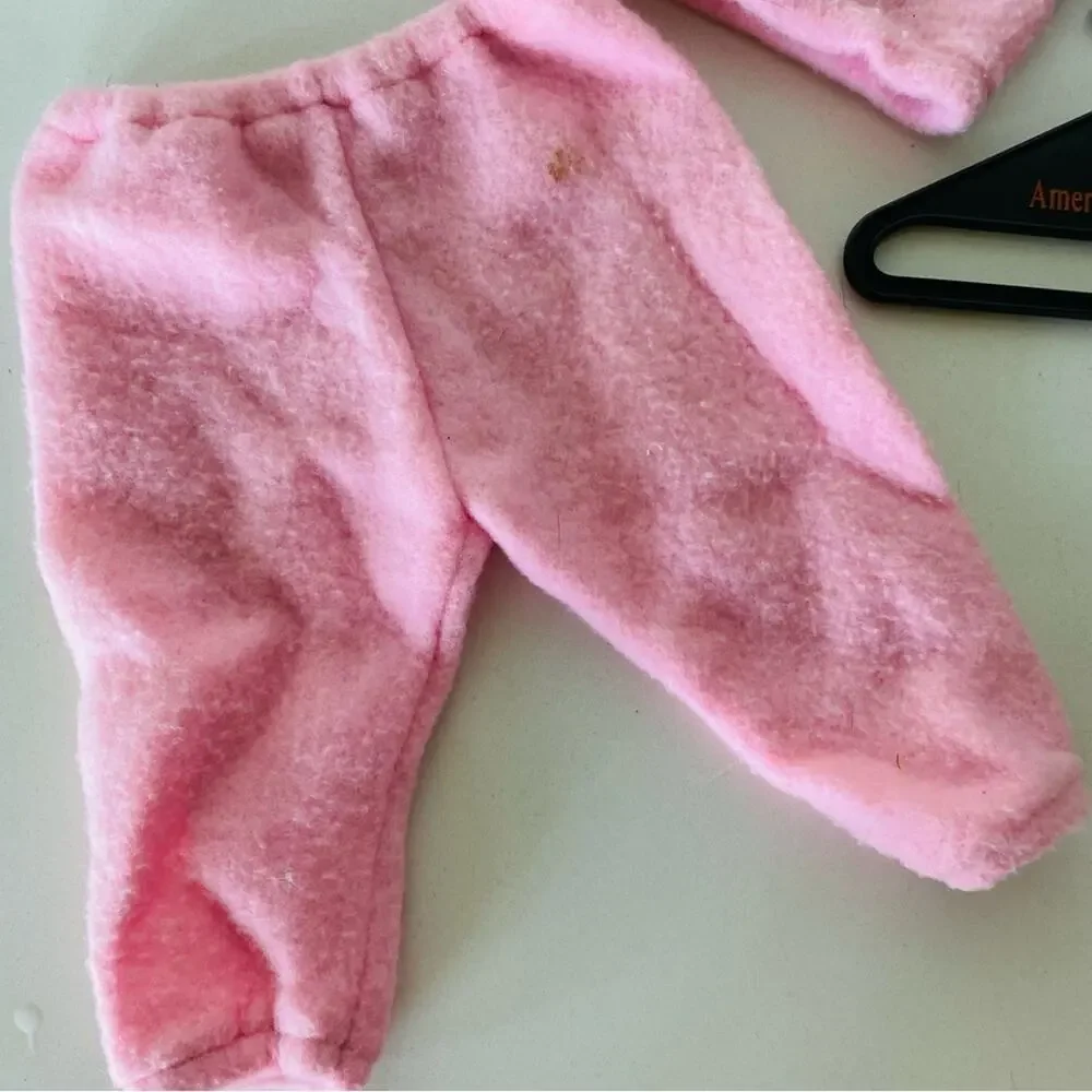 AMERICAN GIRL DOLL Bubblegum Pink Leisure Suit Fleece Lounge Jacket Pants Hanger